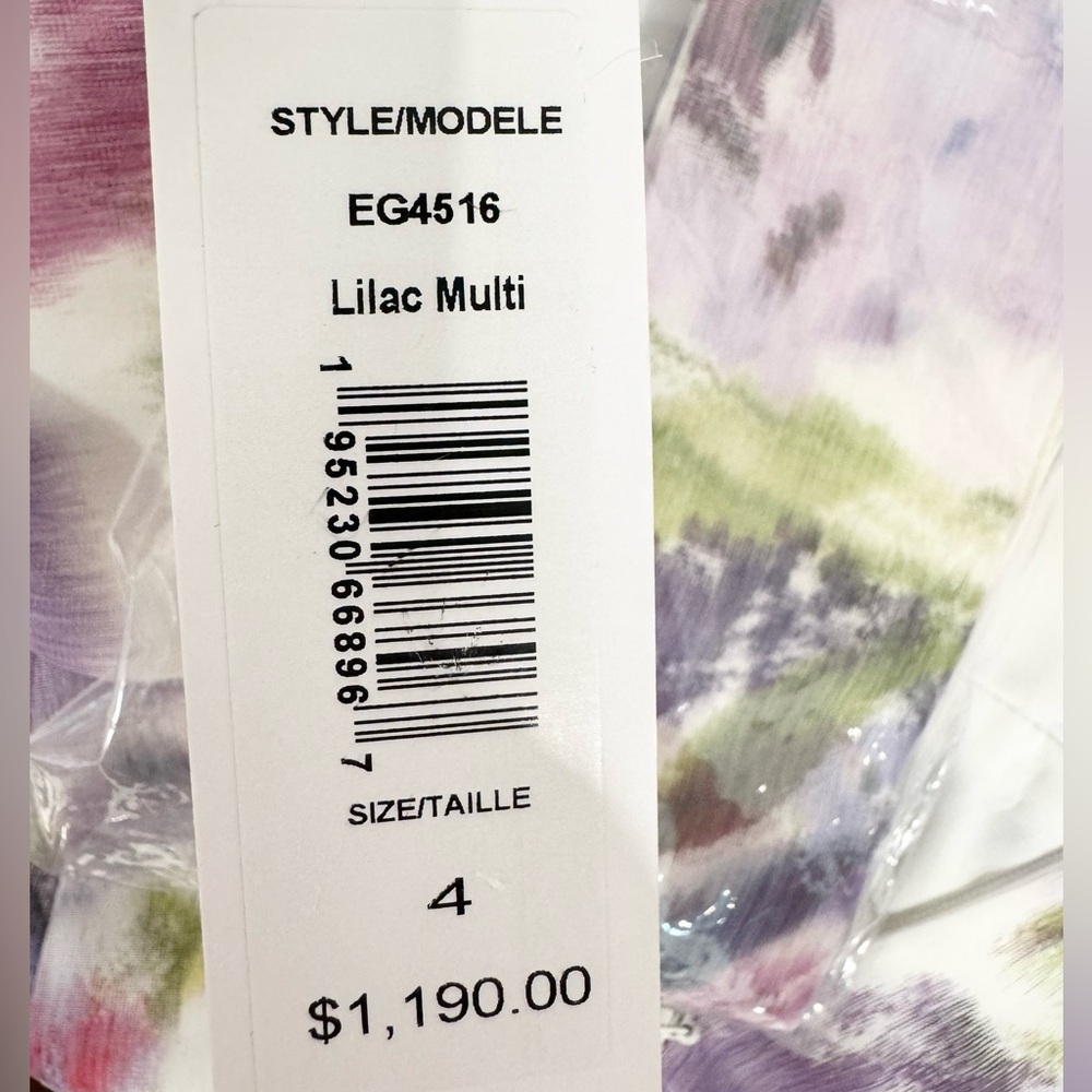 BADGLEY MISCHKA Floral-print multicolor Long Sleeve Taffeta Mermaid Gown - Picture 14 of 16